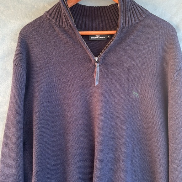 EUC Rodd & Gunn Merrick Bay 1/4 Zip Sweater Dark Blue Mens Sz Large Knit Cotton - Picture 8 of 8